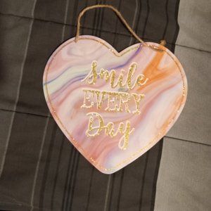 Wooden heart smile